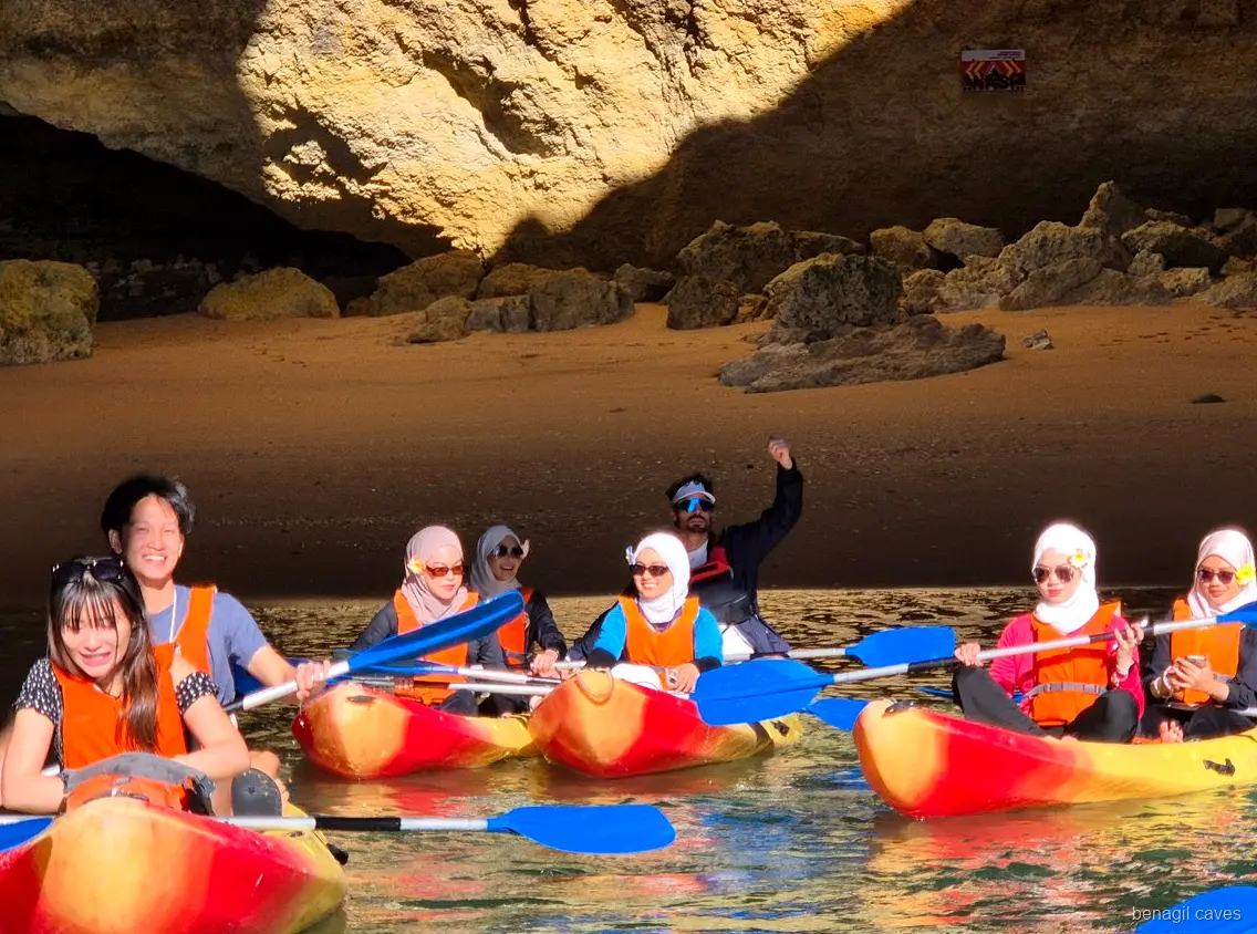 Praia da Marinha swim stop on the Benagil Caves kayak tour